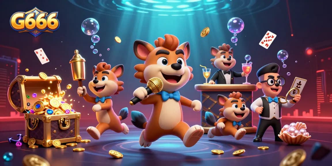 G666 hyenas bring laughter to the casino with drinks and ID checks amidst gold and treasures.