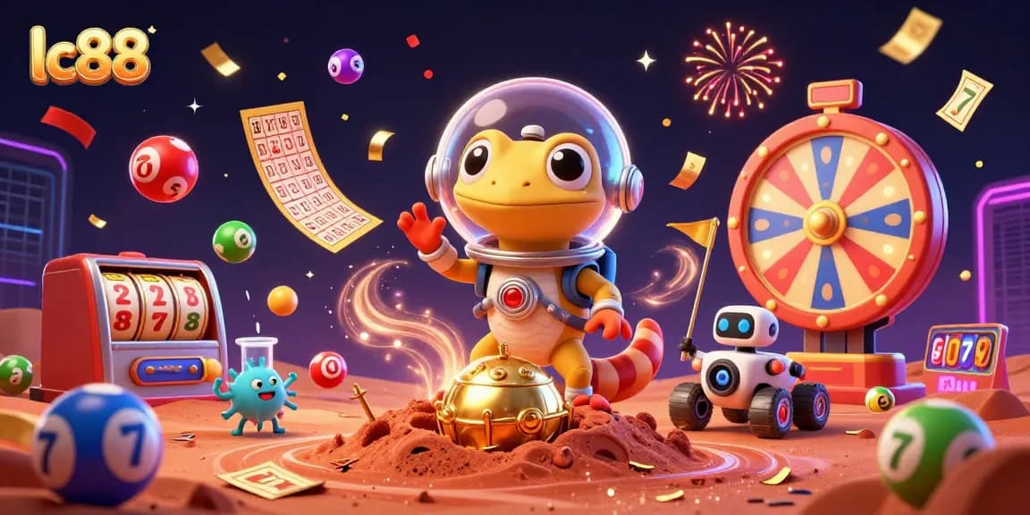 Exciting lc88 Martian casino adventure with games, colorful elements, and dynamic action