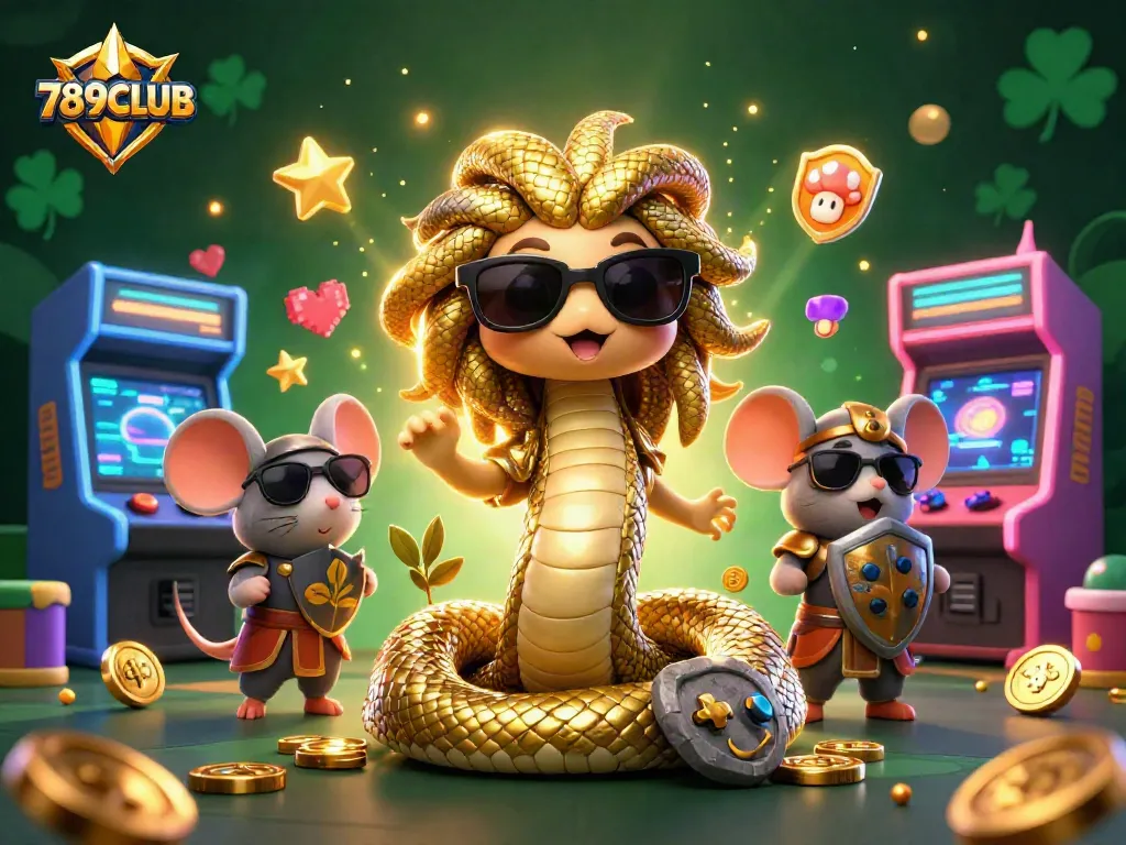 Spin and win with 789CLUB’s vibrant 3D casino scene featuring intriguing characters and dynamic game elements.