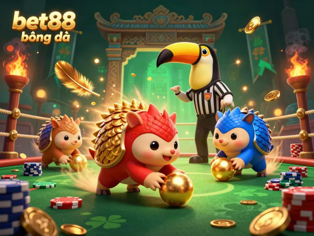 Experience the excitement of bet88 bóng đá as rival pangolins battle in a festive casino game.