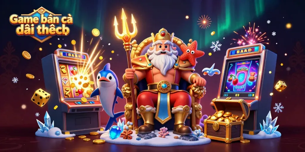 Experience the thrill of Game bắn cá đổi thưởng with vibrant 3D characters and exciting casino elements.