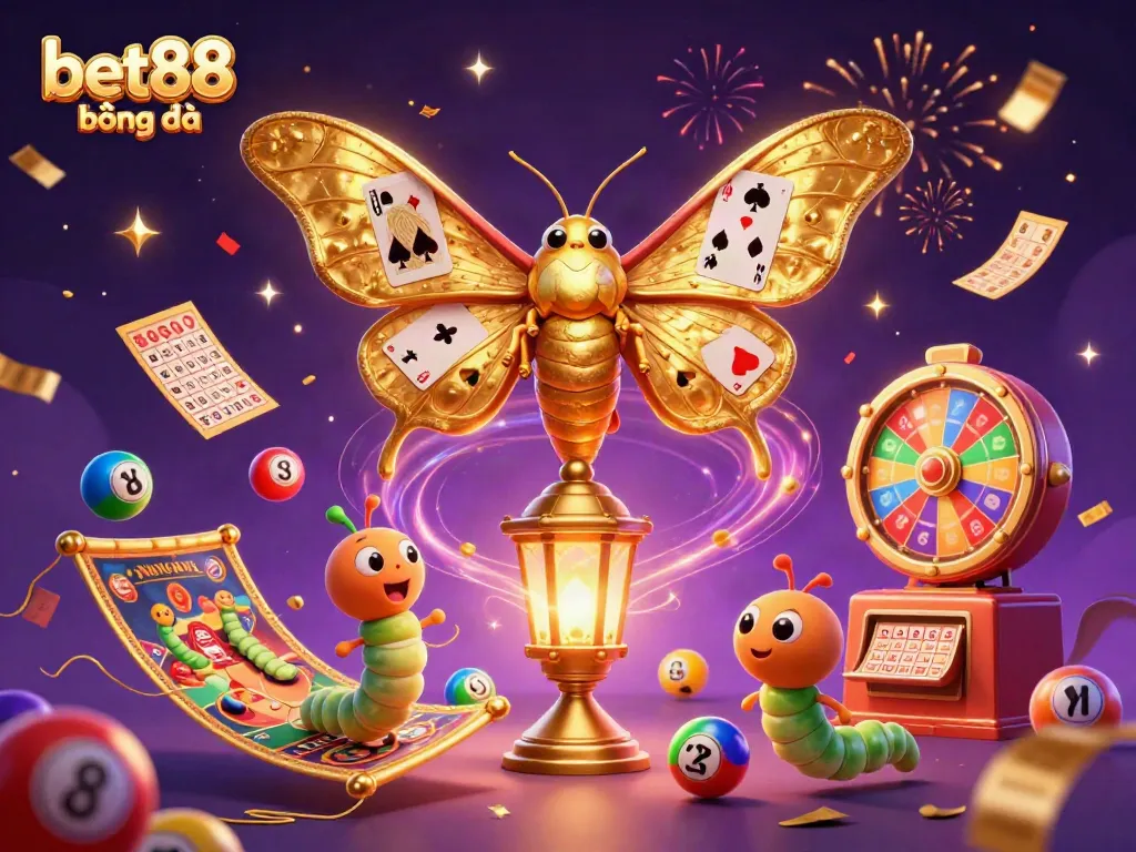 Experience the thrill of bet88 bóng đá with vibrant colors and energetic casino scenes in a dynamic illustration.