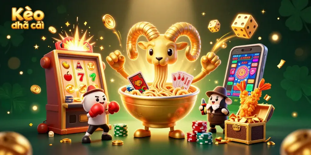 Experience the excitement of Kèo nhà cái with vibrant characters and action-packed casino elements.