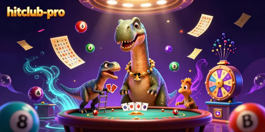 Join the excitement with hitclub-pro as a dino dealer and dynamic lottery elements create casino magic.