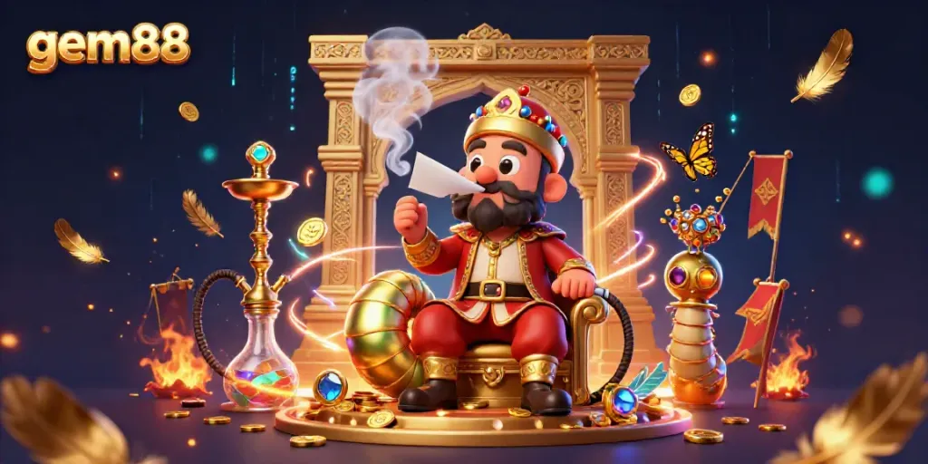 Experience gem88's thrilling casino scene with animated characters and vibrant gaming elements.