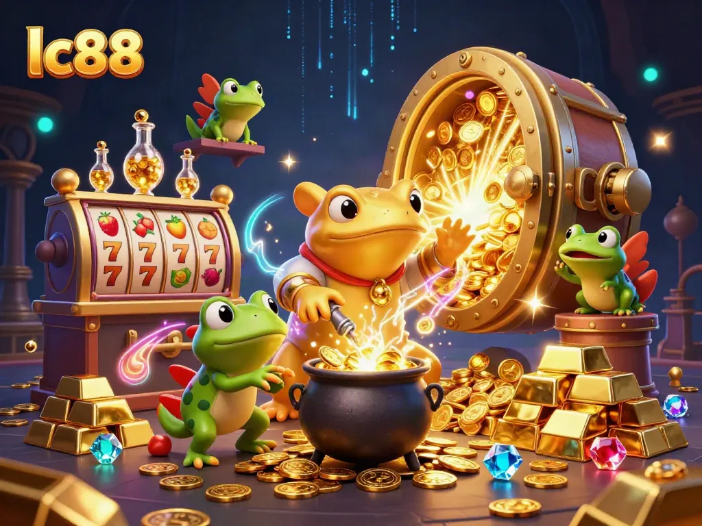 Win big with lc88's magical gaming adventure featuring a golden alchemist and treasures.
