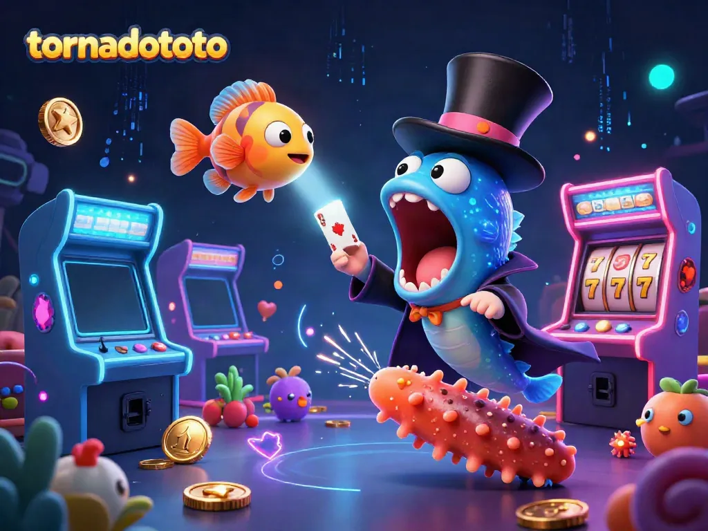 Experience thrilling gameplay with tornadototo through a vibrant 3D underwater magic show featuring dynamic gaming elements.