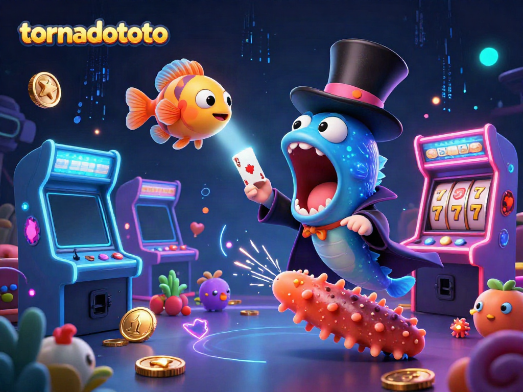 Experience thrilling gameplay with tornadototo through a vibrant 3D underwater magic show featuring dynamic gaming elements.