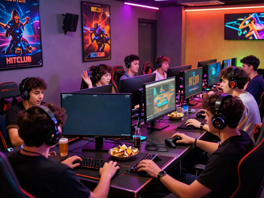 Engaging gaming scene at HITCLUB, showcasing players immersed in an exciting online gaming experience.