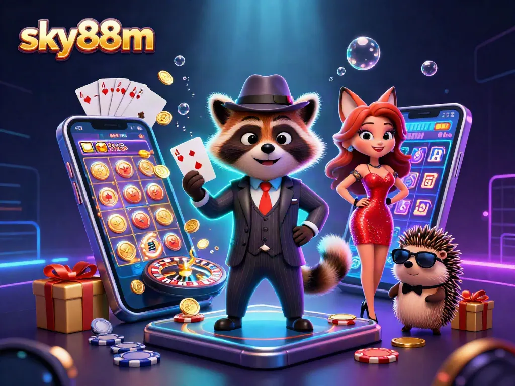 Experience excitement at sky88m with a thrilling illustration of casino life showcasing high-stakes action.