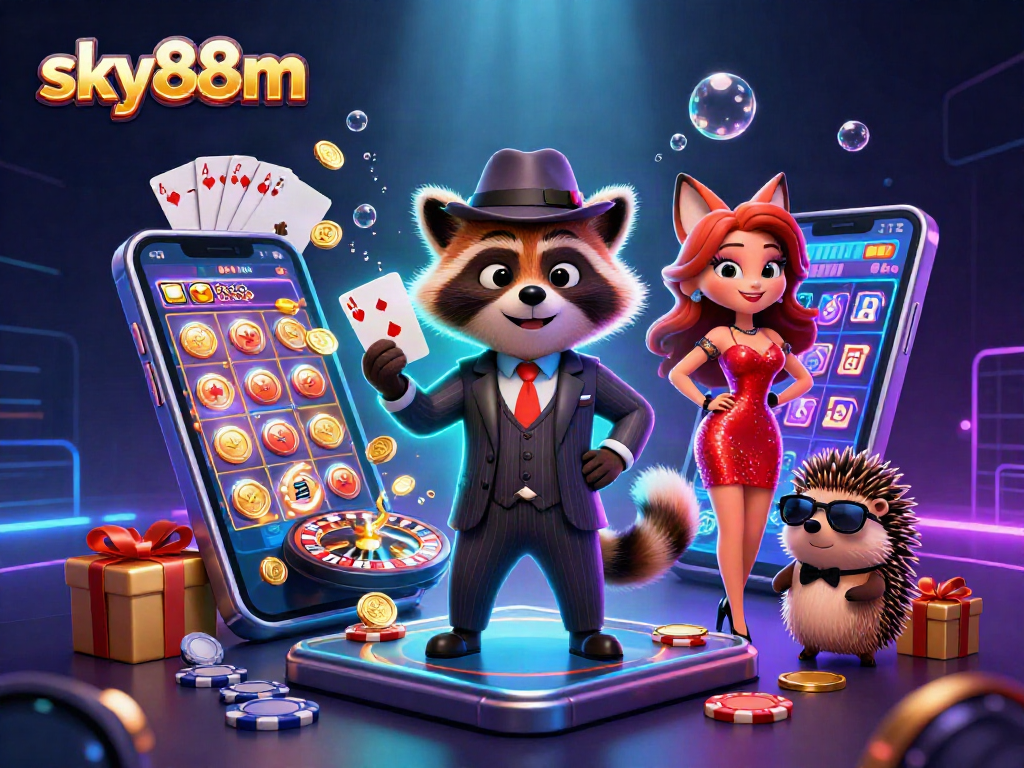 Experience excitement at sky88m with a thrilling illustration of casino life showcasing high-stakes action.