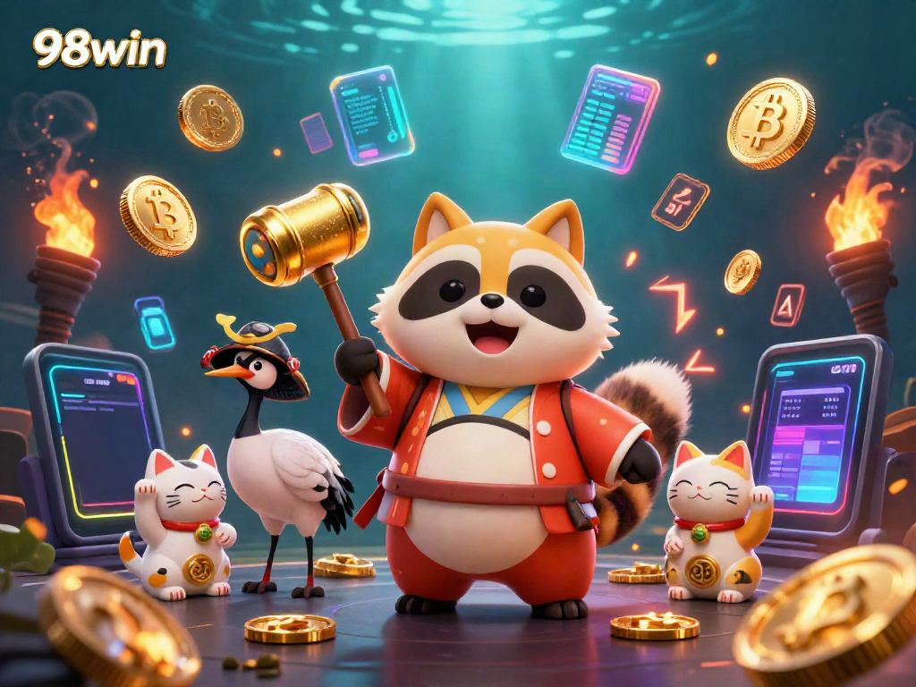 Play at 98win com and enjoy interactive gaming with vibrant 3D characters and crypto elements.