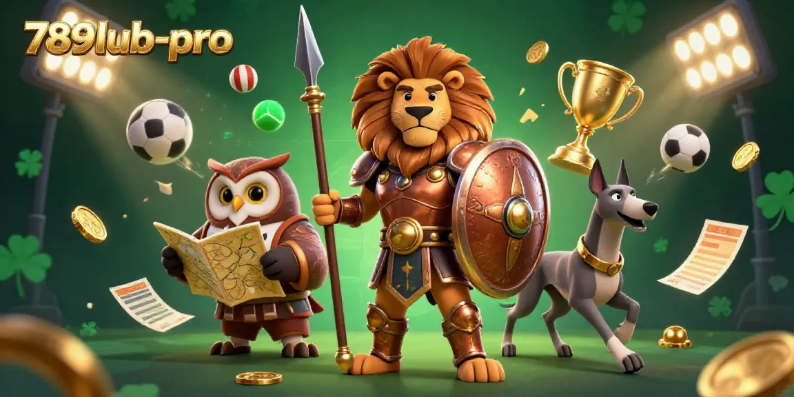 Experience thrilling sports betting with 789lub-pro, featuring a Spartan lion and dynamic action elements.