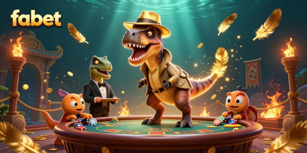 Play exciting casino games at fabet with vibrant scenes of thrilling gambling action.