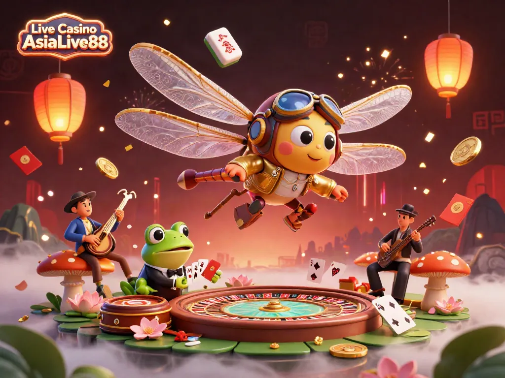 Engage in thrilling play with Live Casino AsiaLive88 featuring dynamic characters in a colorful casino setting.