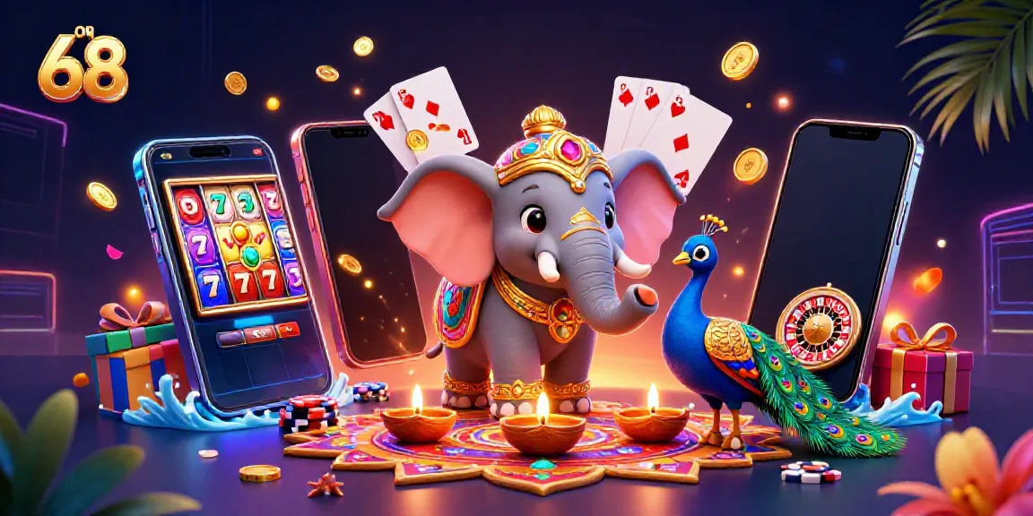 Celebrate with on 68 as the 3D Diwali elephant and peacock spin the slots for big wins!