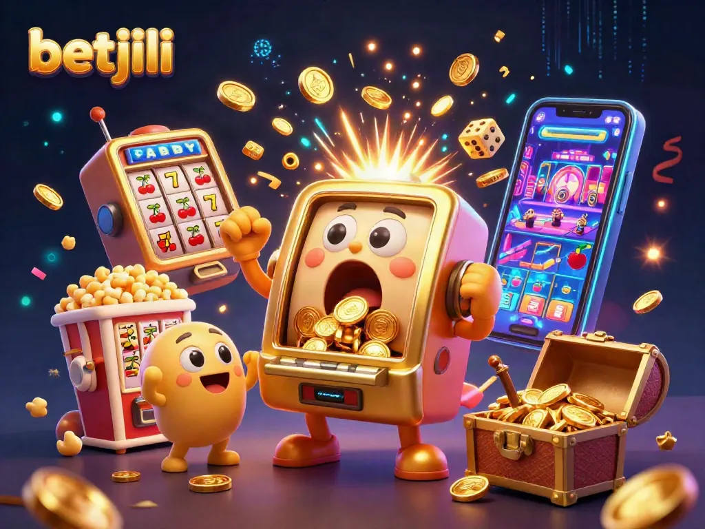 Experience betjili's thrilling jackpot moments with golden slot machines and vibrant casino elements.