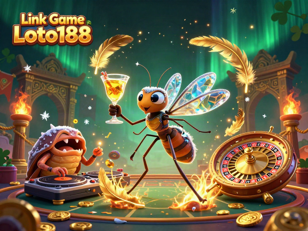 Experience the thrill of Link Game Loto188 with vibrant casino characters and a dynamic scene.