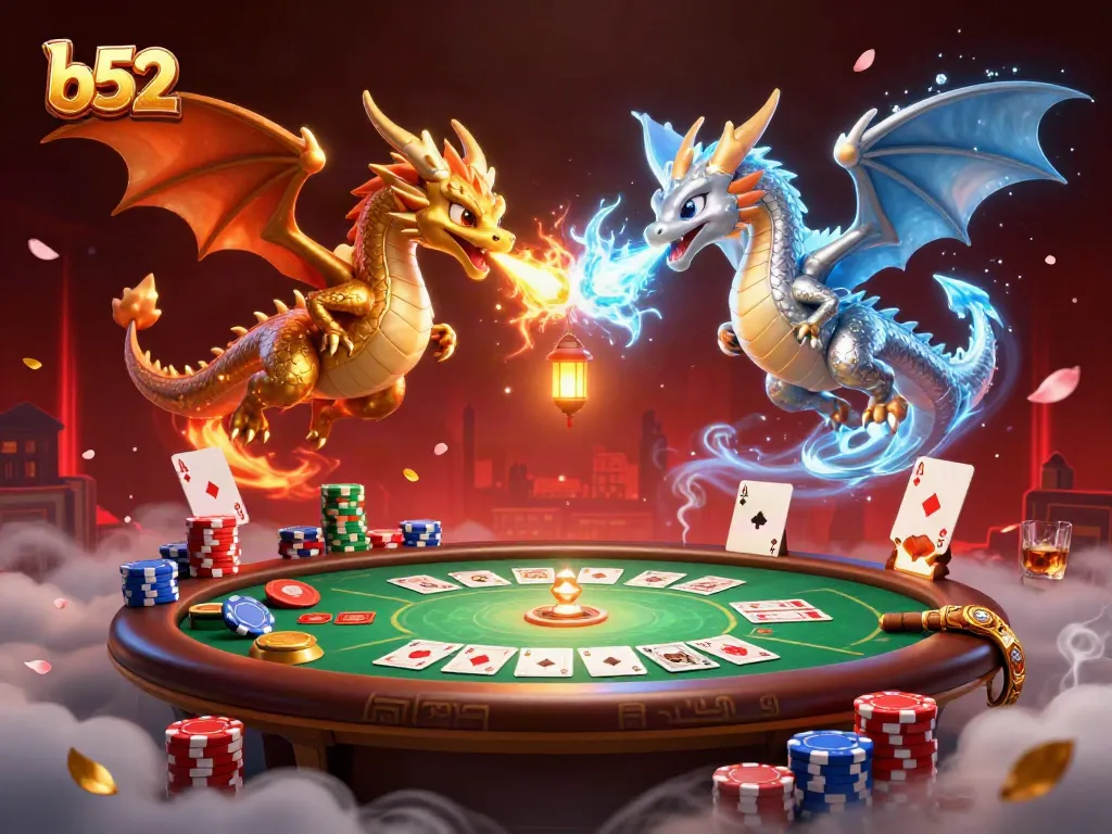 Engage the b52 spirit with epic dragons in a thrilling poker game atmosphere.