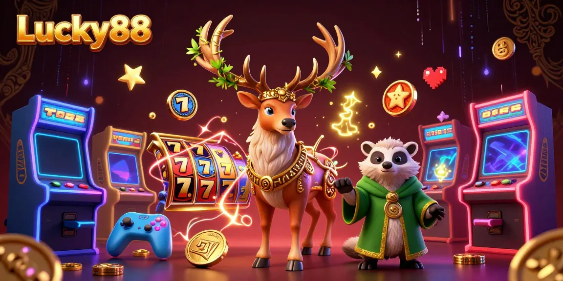 Play slots and jackpot games at Lucky88 in a vibrant digital casino setting.