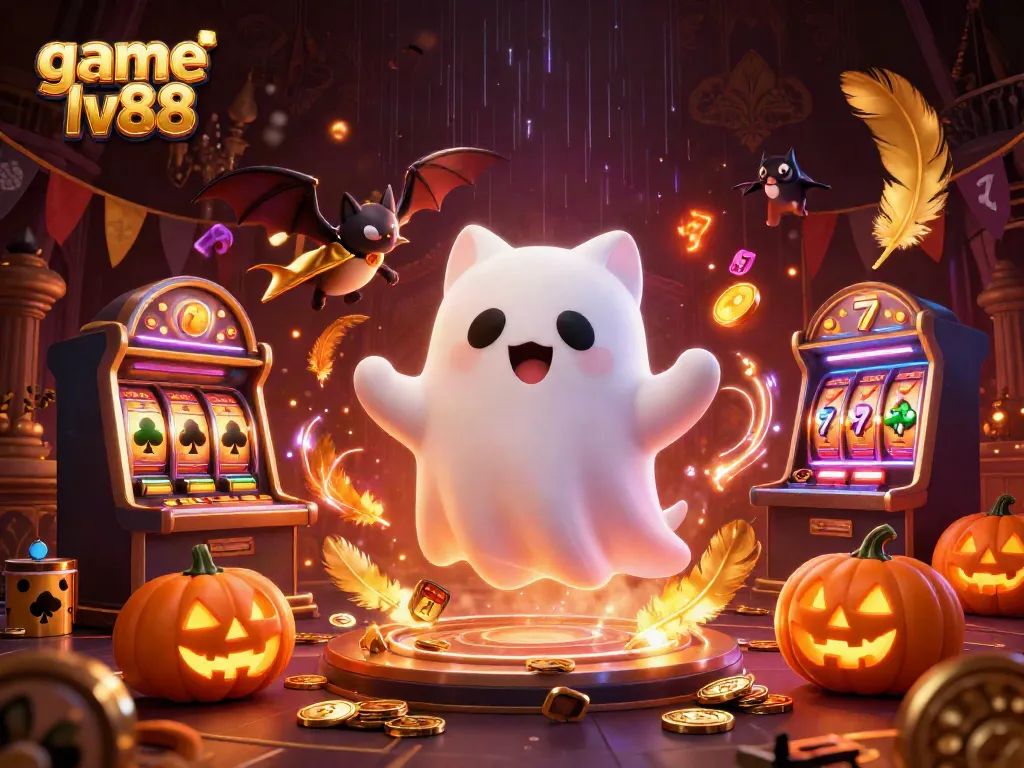 Experience thrilling gameplay with game lv88 in this vibrant haunted casino scene.