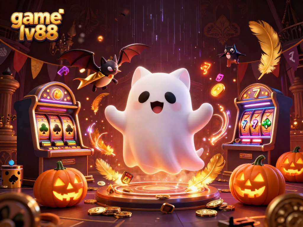 Experience thrilling gameplay with game lv88 in this vibrant haunted casino scene.